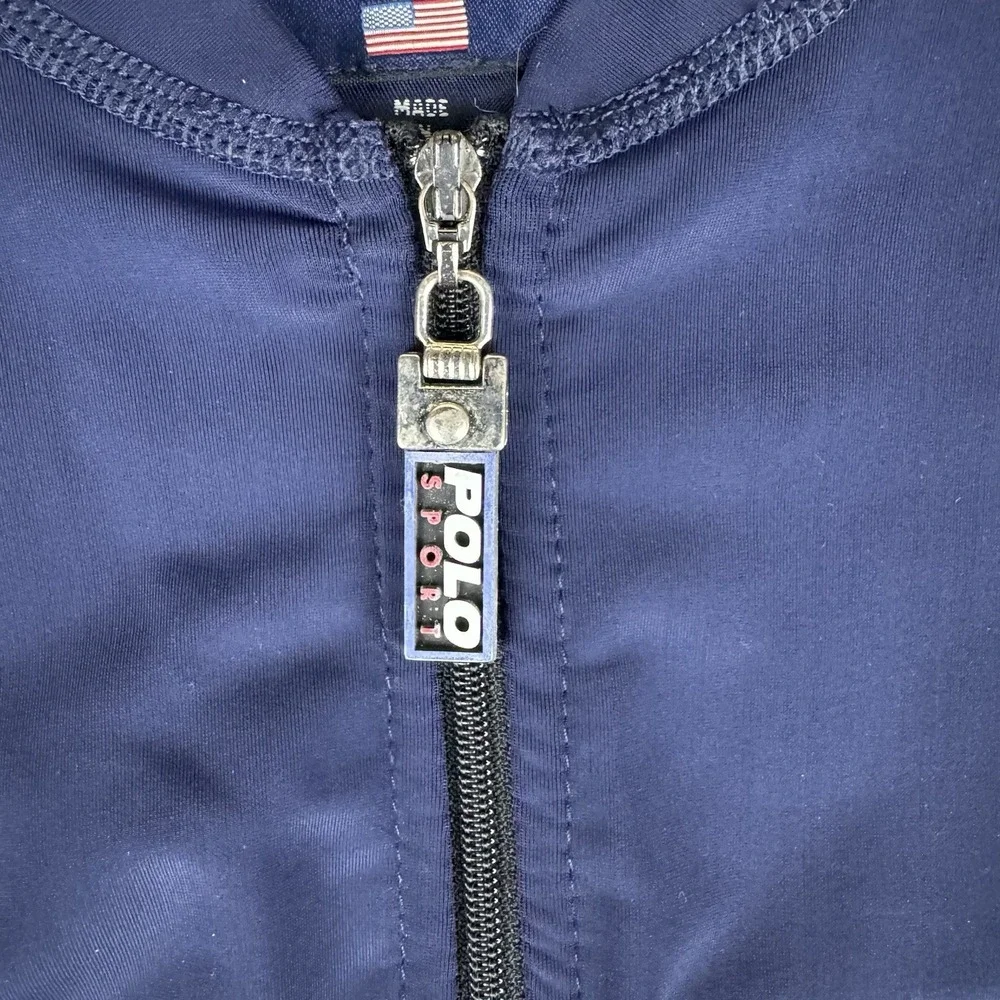 Vintage Ralph Lauren Athletic Polo Sport 1/4 Zip Cycling Style Shirt Made In USA